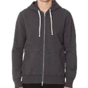 Reigning Champ Full Zip Hoodie Midweight Terry Heather Charcoal Gray XXL